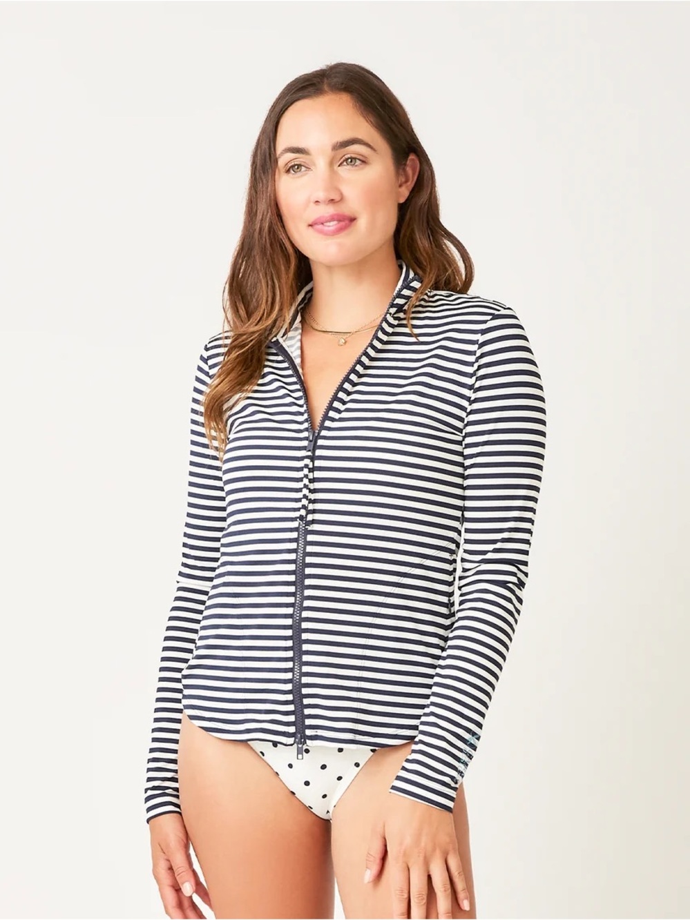 Carve Designs Lake Sunshirt Long sleeve front zip Sun Hoodie Women's Medium